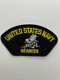 United State Navy: Seabees Black Arch Military Patch | Military Hats & Pins