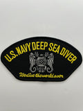 US Navy: Deep Sea Diver "We The World Over" Black Arch Military Patch | Military Hats & Pins