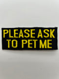 US Veteran: Please Ask To Pet Me Black Military Patch | Military Hats & Pins