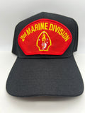 US Marines Corps - 2nd Marine Division Black Embroidered Military Cap - Adjustable One Size | Military Hats & Pins