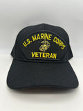 US Marines Corps - US Marine Corps Veteran Black Embroidered Military Cap - Adjustable One Size | Military Hats & Pins