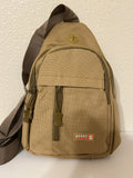 Crossbody Bag: Military Utility w/ Pockets Regular Khaki Crossbody Bag | Military Hats & Pins