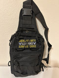 Tactical Military Bag: US Air Force Black w/ American By Birth Airman By Choice Patch Military Utility Cross Body Bags 11” x 9” | Military Hats & Pins