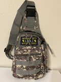 Tactical Military Bag: U.S.M.C Camouflage w/ American By Birth Marine By Choice Patch Military Utility Cross Body Bags 11” x 9” | Military Hats & Pins