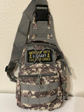 Tactical Military Bag: US Navy Camouflage w/ American By Birth Sailor By Choice Patch Military Utility Cross Body Bags 11” x 9” | Military Hats & Pins