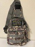Tactical Military Bag: US Air Force Camouflage w/ American By Birth Airman By Choice Patch Military Utility Cross Body Bags 11” x 9” | Military Hats & Pins