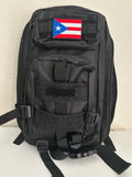 Tactical Military Bag: Black w/ Puerto Rico Flag Velcro Patch Military Utility Backpack 18”x9”| Military Hats & Pins