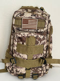 Tactical Military Bag: Camouflage w/ USA American Flag Velcro Patch Military Utility Backpack 18”x9”| Military Hats & Pins