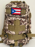 Tactical Military Bag: Camouflage w/ Puerto Rico Flag Velcro Patch Military Utility Backpack 18”x9”| Military Hats & Pins