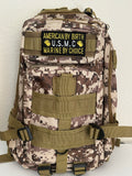 Tactical Military Bag: U.S.M.C Camouflage w/ American By Birth Marine By Choice Velcro Patch Military Utility Backpack 18”x9”| Military Hats & Pins