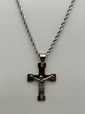 Jewelry: Stainless Steel Rope Chain, Catholic Crucifix Soldier's Protection Cross Pendant Necklace | Military Hats & Pins (Copy)