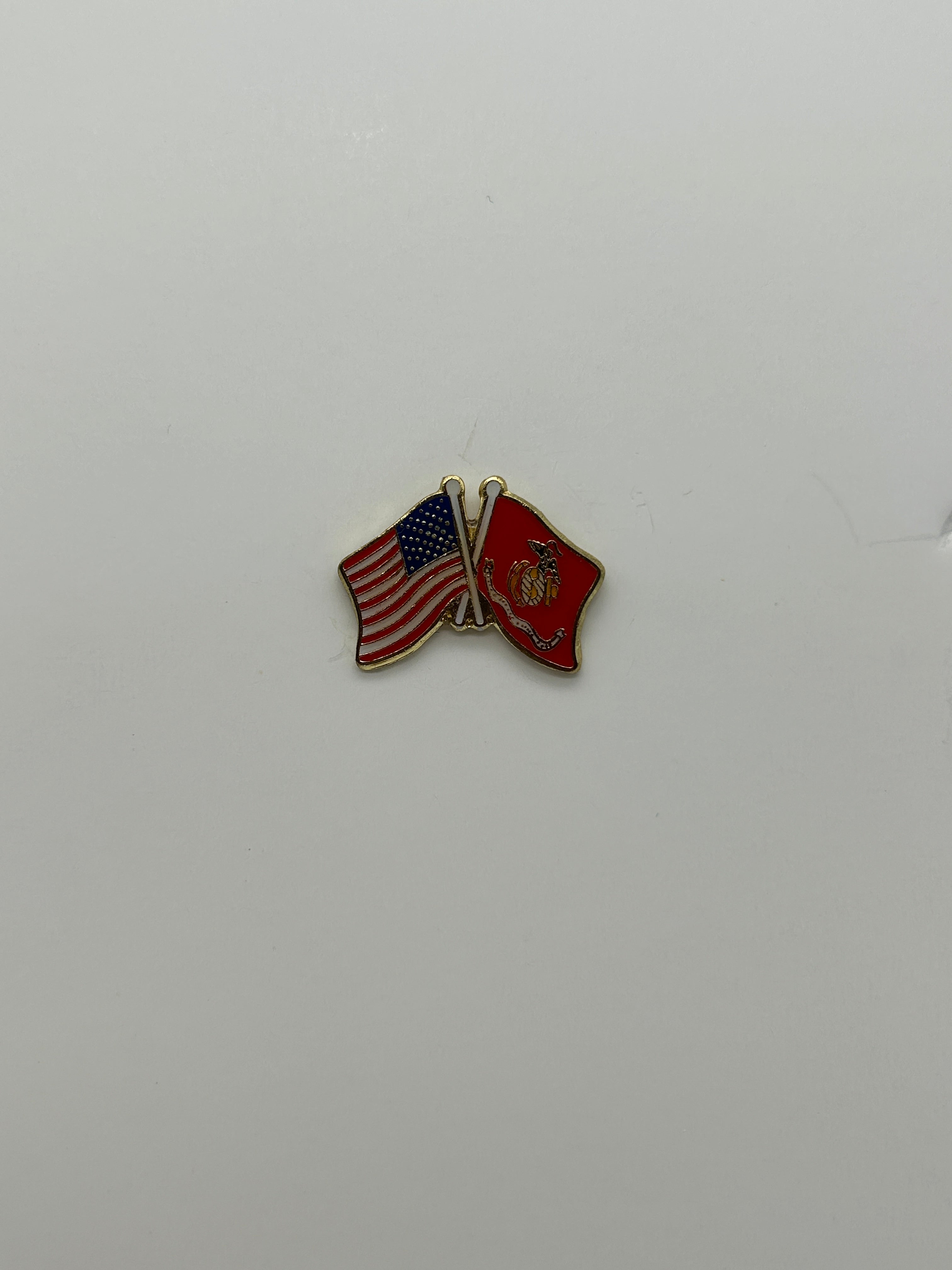 USMC Crossed Flags Lapel Pin Marine Corps US Flag | Military Hats & Pins