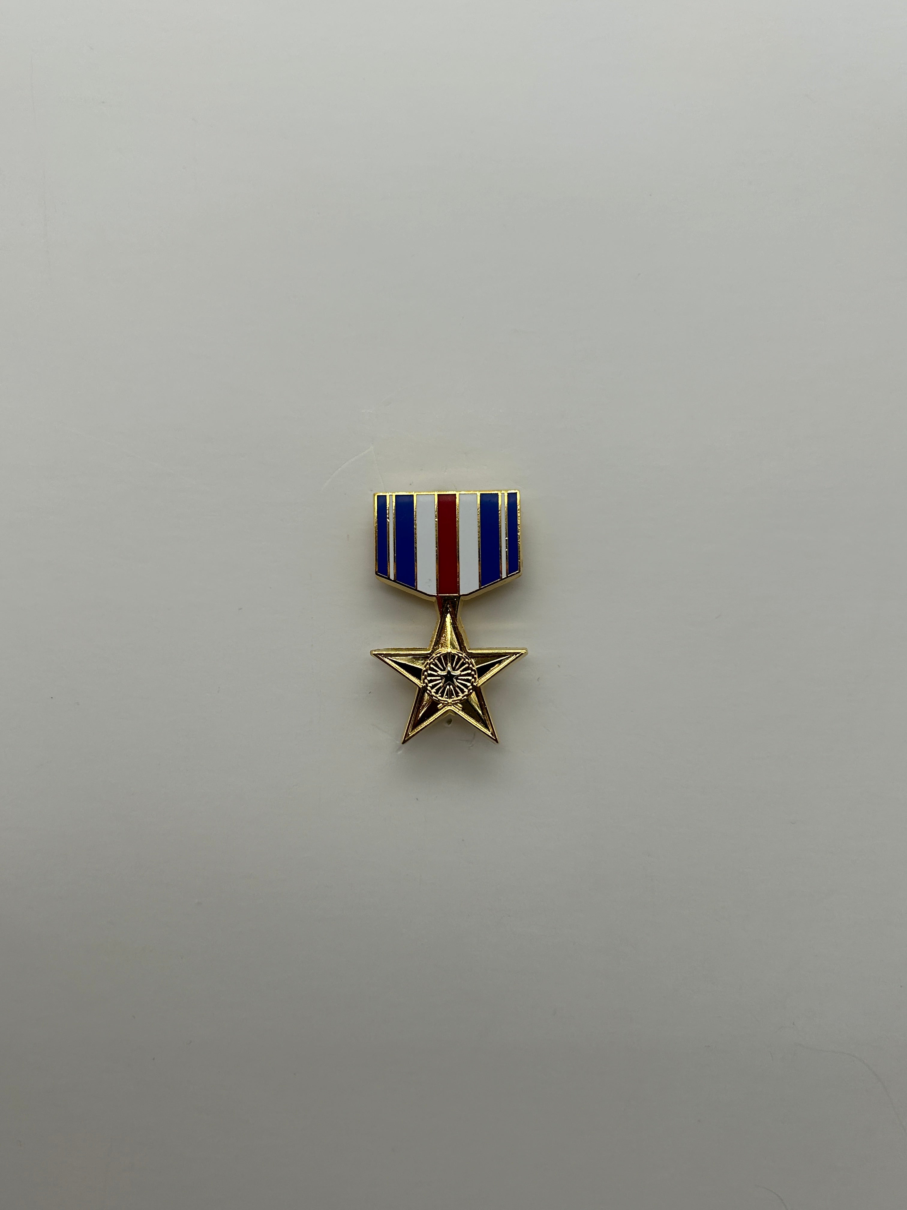 Silver Star Medal Ribbon Lapel-Hat Pin | Military Hats & Pins