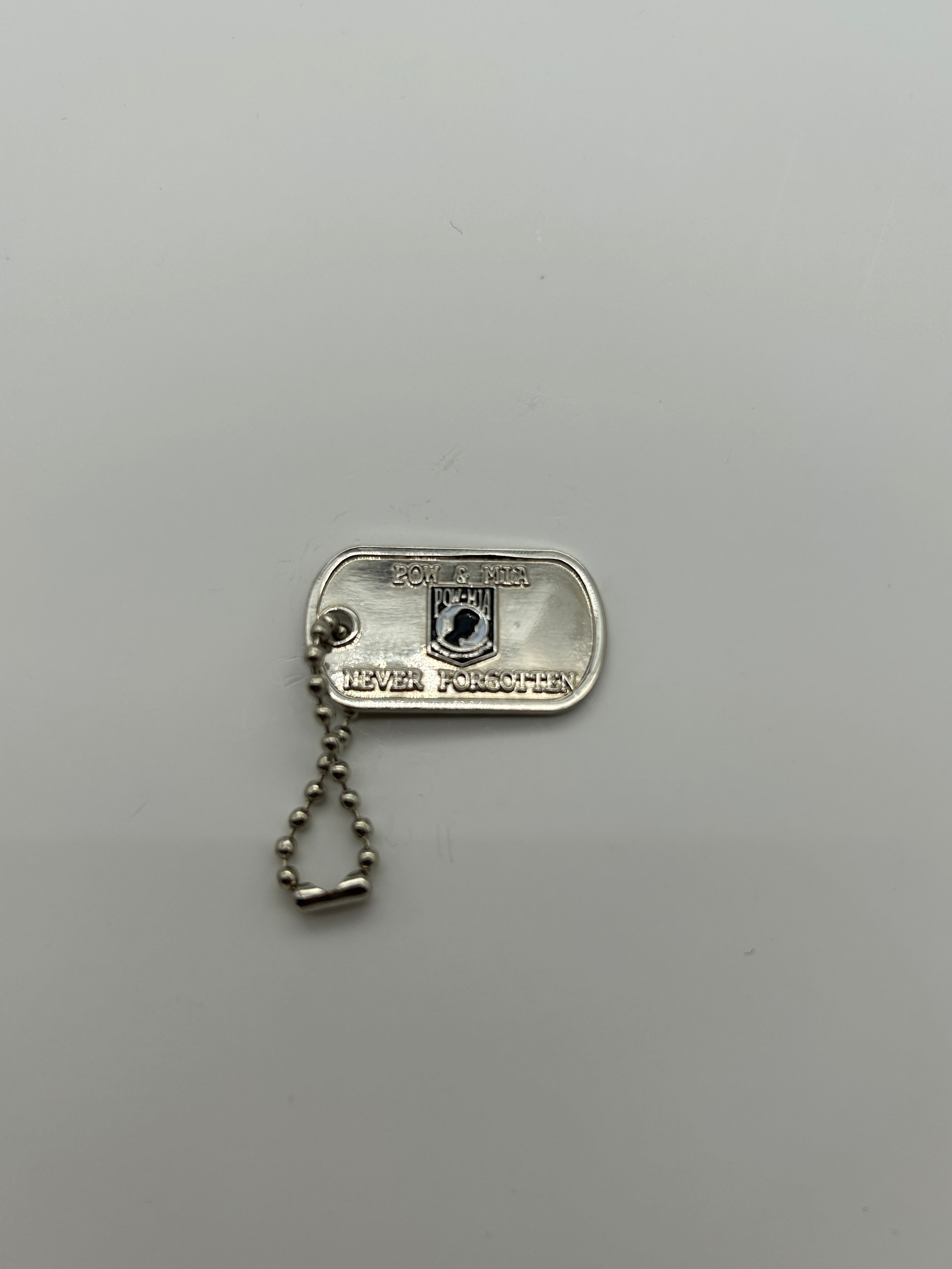 POW & MIA Never Forgotten Dog Tag  | Military Hats & Pins