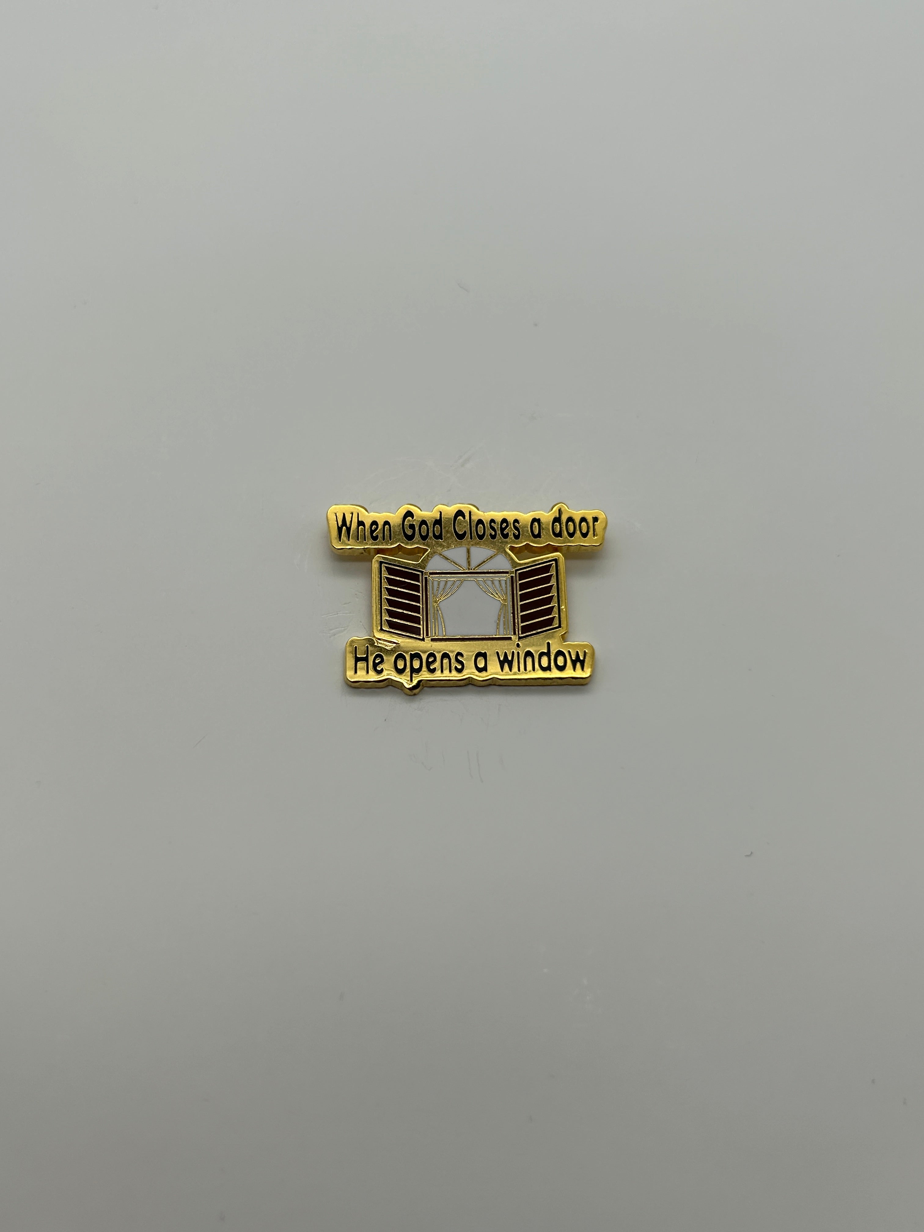 When God Close the Door, He Opens A Window Lapel-Hat Pin | Military Hats & Pins
