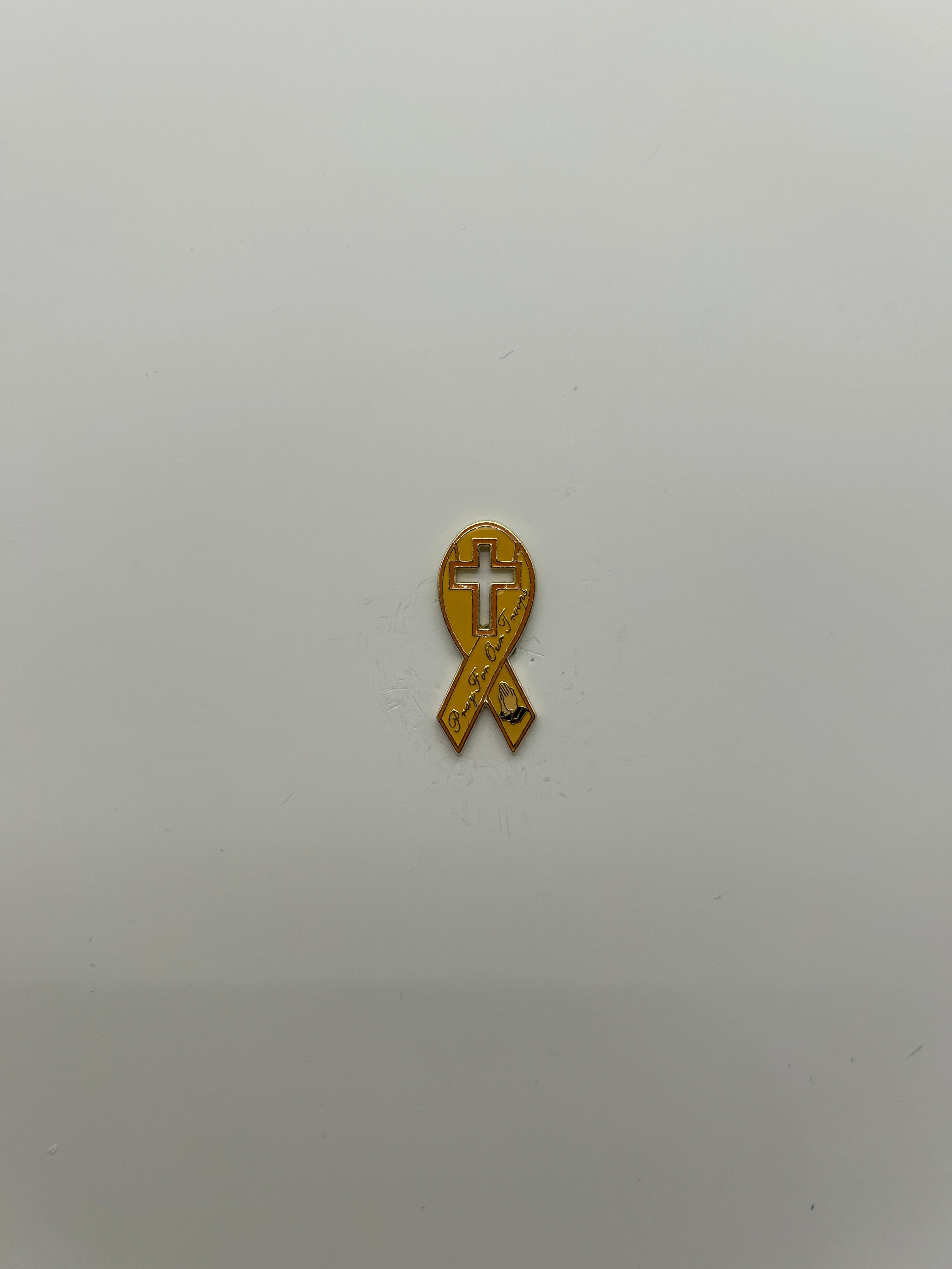 Pray For Our Troops Yellow Ribbon Hat Pin | Military Hats & Pins