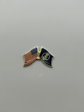 US Air Force Crossed Flags Lapel Pin - USAF American Flag Hat Pin Tie Tac Gold Tone | Military Hats & Pins