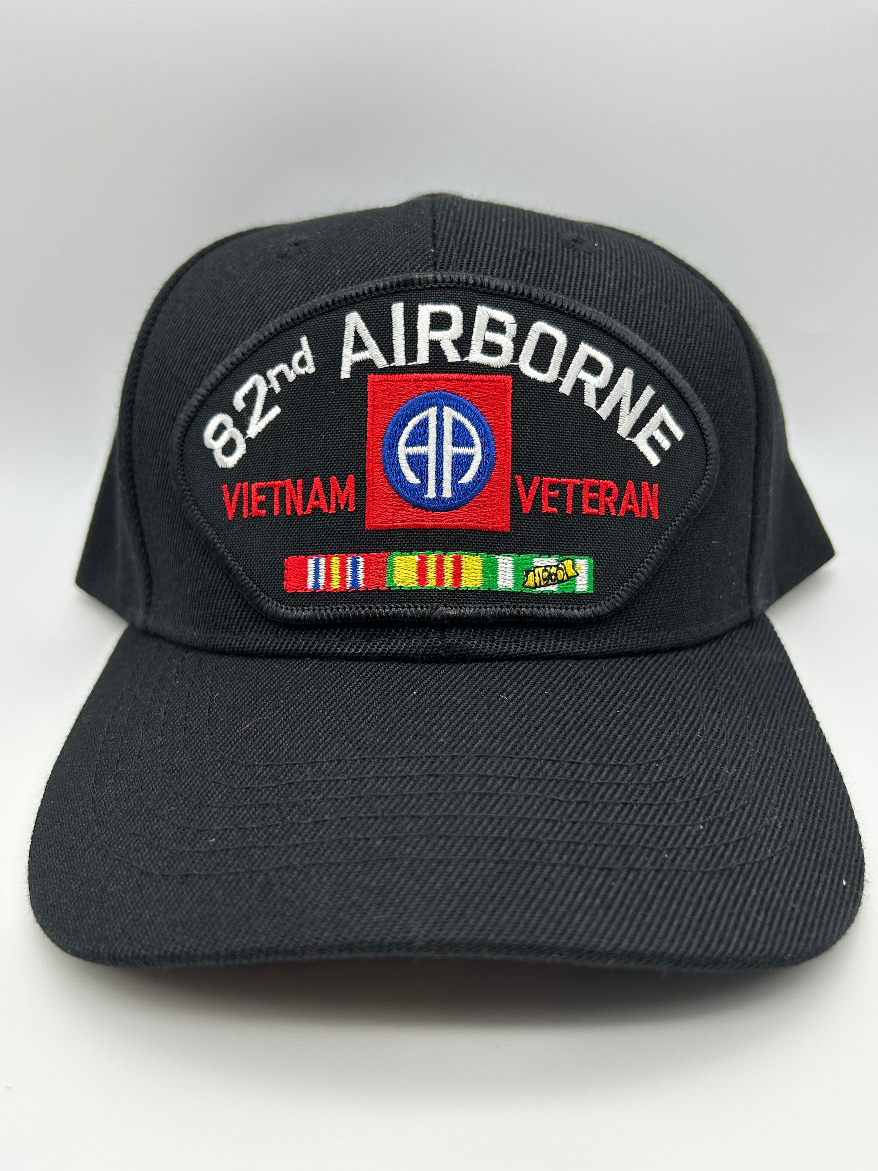 82nd Airborne Vietnam Veteran Black Military Cap - Adjustable One Size | Military Hats & Pins