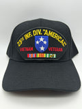 23rd Infantry Division "Americal" Vietnam Veteran Black Military Cap - Adjustable One Size | Military Hats & Pins