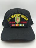 1st Infantry Division Vietnam Veteran Black Military Cap - Adjustable One Size | Military Hats & Pins