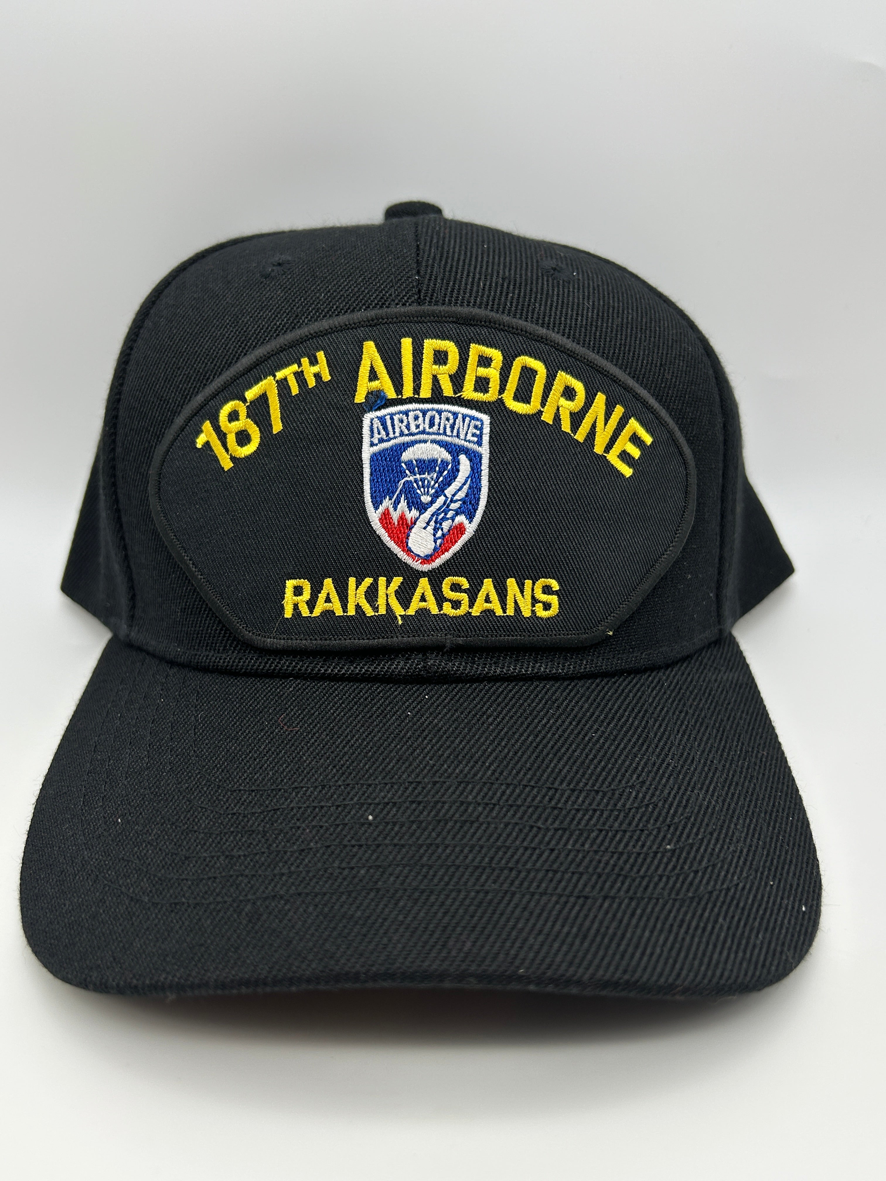 187th Airborne Rakkasans Black Military Cap - Adjustable One Size | Military Hats & Pins
