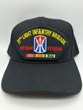 11th Light Infantry Brigade Vietnam Veteran Black Military Cap - Adjustable One Size | Military Hats & Pins