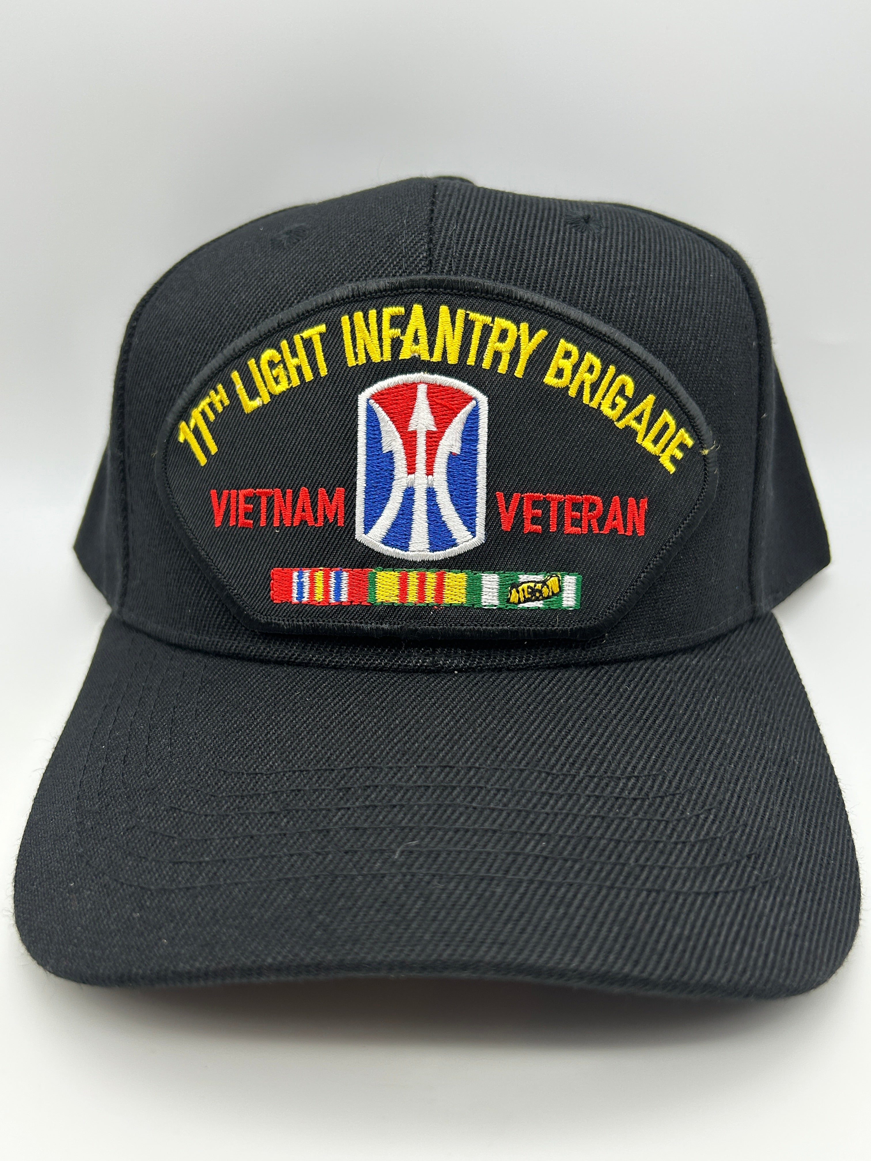 11th Light Infantry Brigade Vietnam Veteran Black Military Cap - Adjustable One Size | Military Hats & Pins