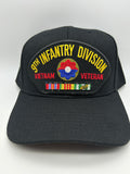 9th Infantry Division Vietnam Veteran Black Military Cap - Adjustable One Size | Military Hats & Pins