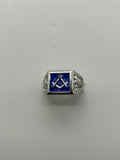 Military Ring: Nickel Plated Masonic Blue Lodge Ring, Size 8 to 13 | Military Hats & Pins