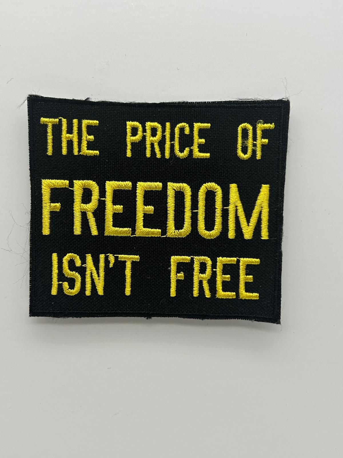 US Veteran Favorites "The Price of Freedom Isn't Free" Black Patch | Military Hats & Pins