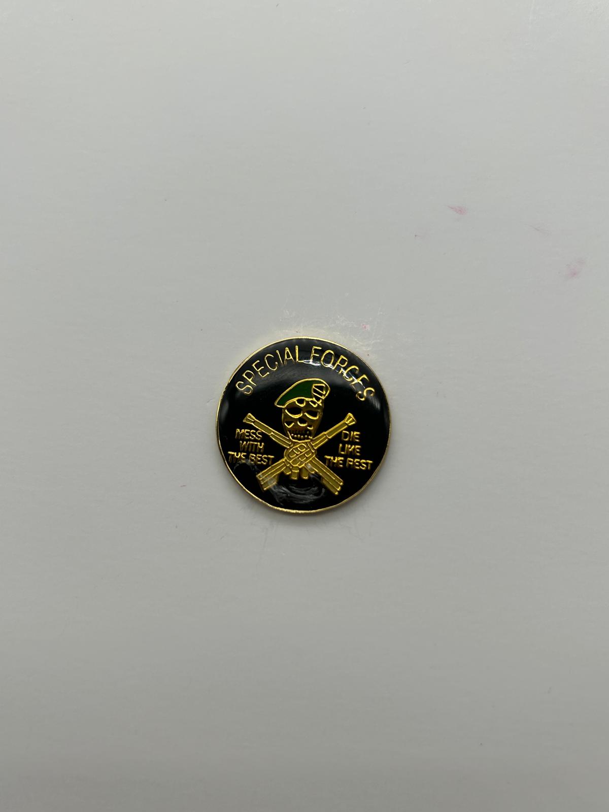 Special Forces Mess With The Best Die Like The Rest Skull Pin | Military Hats & Pins