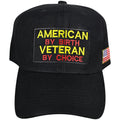 US Veteran Military Cap - Black, Embroidered Logo "American by Birth, Veteran by Choice" Adjustable One Size Cap | Military Hats & Pins