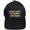 Veteran "My Grandpa Served in Vietnam" - Black Embroidered Military Cap - Adjustable One Size | Military Hats & Pins