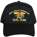 Naval Special Warfare Unit "Seal Team" - Black Embroidered Military Cap - Adjustable One Size | Military Hats & Pins