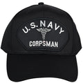 U.S Navy Corpsman - Black Embroidered Military Cap - Adjustable One Size | Military Hats & Pins