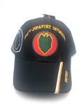 24th Infantry Division Army Military Cap - Black, Adjustable One Size Cap | Military Hats & Pins