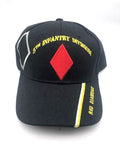 US Army 5th Infantry Division "Red Diamond"  Military Cap - Black, Embroidered Logo, Adjustable One Size Cap | Military Hats & Pins