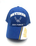 Retired US Air Force Military Cap - Blue & White, Embroidered Logo Adjustable One Size Cap | Military Hats & Pins