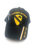 US Army 1st Cavalry Division "The First Team"  Military Cap - Black, Embroidered Logo, Adjustable One Size Cap | Military Hats & Pins