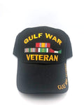 Gulf War Veteran Military Cap - Black, Embroidered Logo Adjustable One Size Cap | Military Hats & Pins