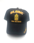 US Army SGM Retired Military Cap - Black, Embroidered Logo, Adjustable One Size Cap | Military Hats & Pins