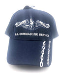 US Submarine Service Military Cap - Navy Blue, Embroidered Logo, Adjustable One Size Cap | Military Hats & Pins