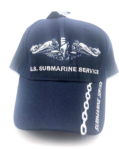 US Submarine Service Military Cap - Navy Blue, Embroidered Logo, Adjustable One Size Cap | Military Hats & Pins
