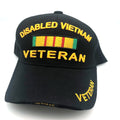 Disabled Vietnam Veteran Military Cap - Black, Embroidered Logo, Adjustable One Size Cap | Military Hats & Pins