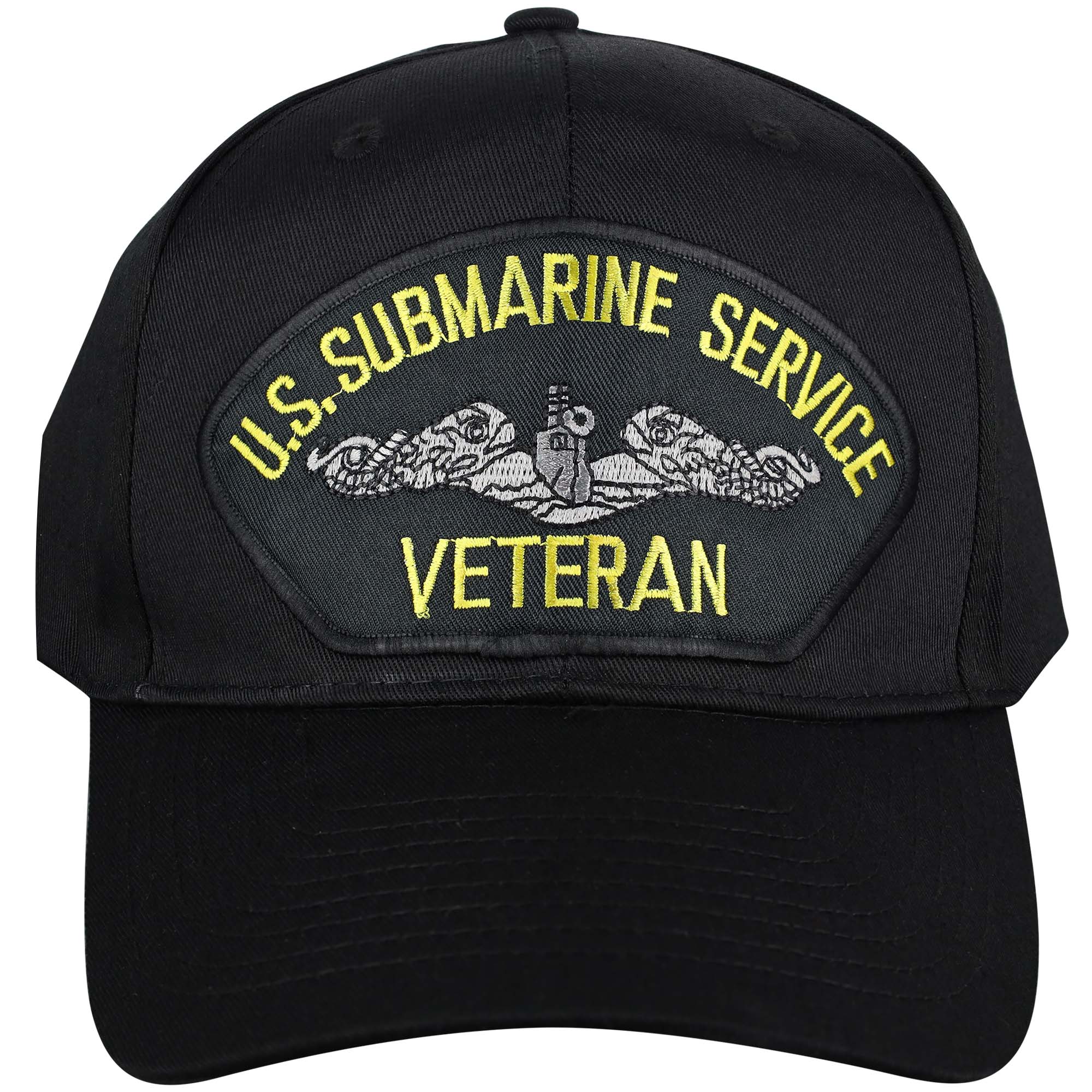 U.S Submarine Service Veteran - Black Embroidered Military Cap - Adjustable One Size | Military Hats & Pins
