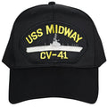 USS Midway CV-41 - Black Embroidered Military Cap - Adjustable One Size | Military Hats & Pins