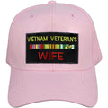 US Veteran Wife Military Cap - Pink, Embroidered Logo "Vietnam Veterans" Adjustable One Size Cap | Military Hats & Pins